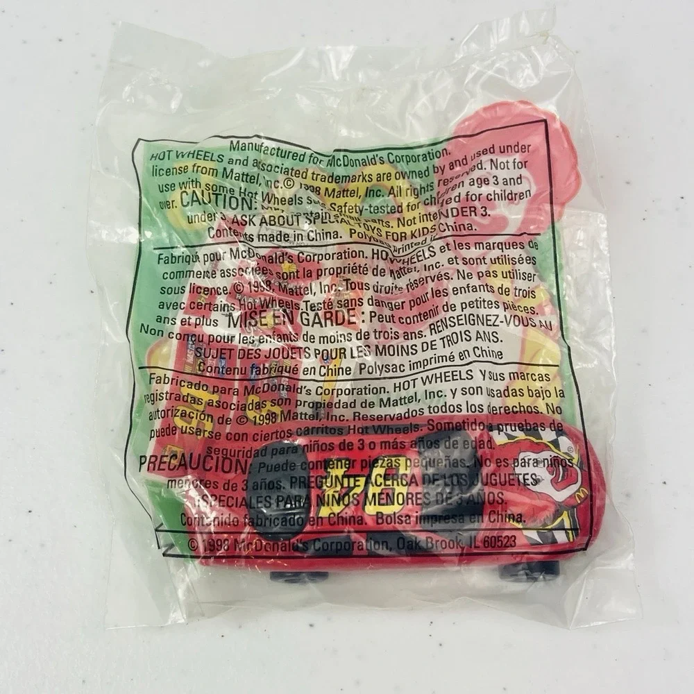 McDonalds Ronald Nascar Vehicle Mattel Hot Wheels Toy 1998 Happy Meal Toy New